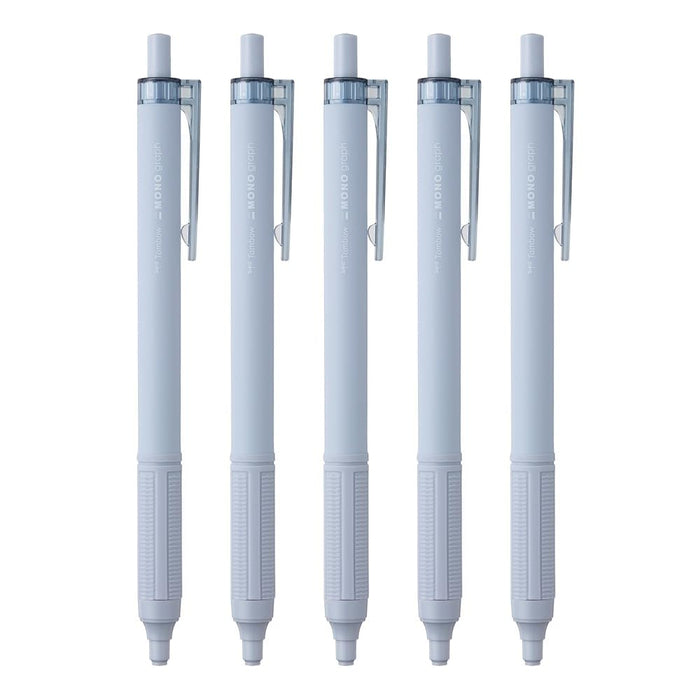 Tombow Monograph Light Ballpoint Pen Smoky Blue Shaft Black Ink 0.38mm 5-Pack-Kiichin - The #1 Place for Japanese Goods in Your Hand!