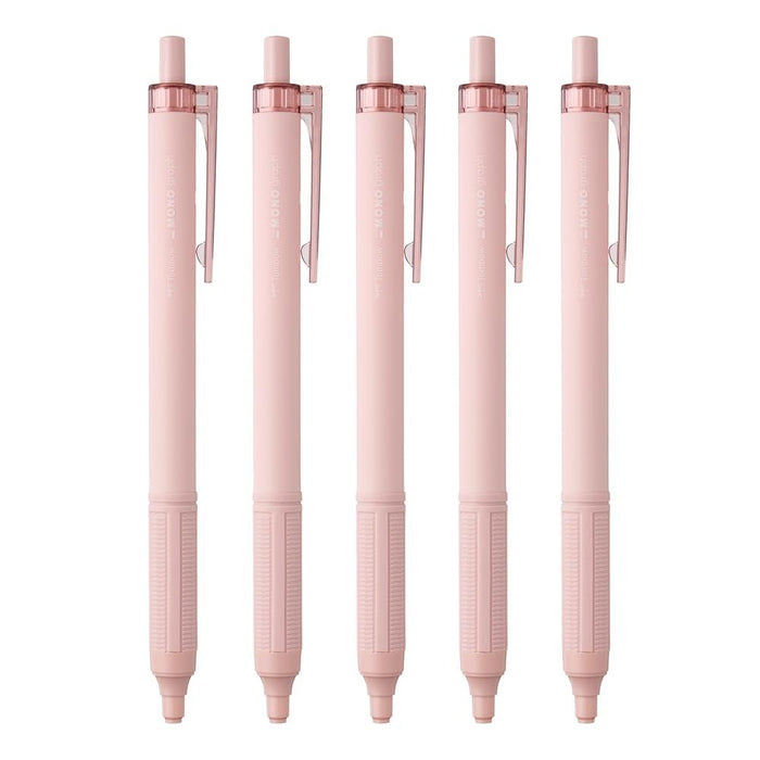 Tombow Monograph Light Ballpoint Pen 0.38mm Black Ink Smoky Pink Shaft 5 Pack-Kiichin - The #1 Place for Japanese Goods in Your Hand!
