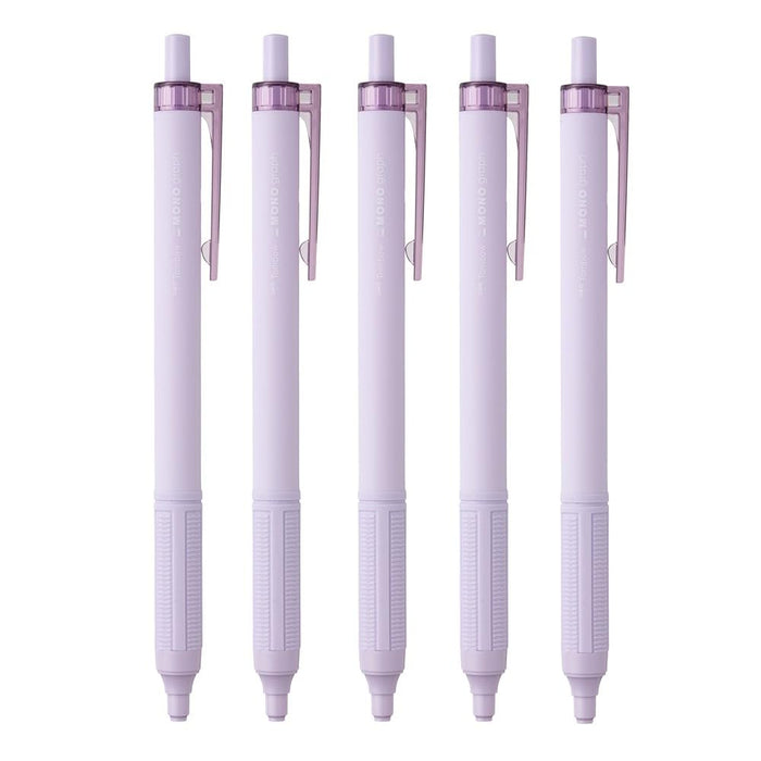 Tombow Monograph Light Ballpoint Pen 0.38mm Black Ink Smoky Purple Shaft 5 Pack-Kiichin - The #1 Place for Japanese Goods in Your Hand!
