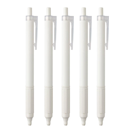 Tombow Monograph Light Ballpoint Pen 0.5mm Black Ink Smoky White Shaft 5 Pack-Kiichin - The #1 Place for Japanese Goods in Your Hand!