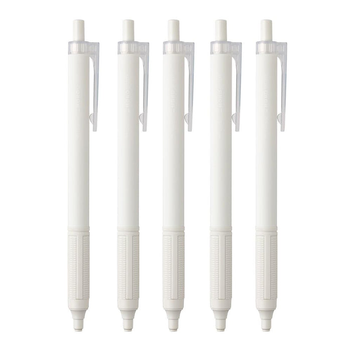 Tombow Monograph Light Ballpoint Pen 0.5mm Black Ink Smoky White Shaft 5 Pack-Kiichin - The #1 Place for Japanese Goods in Your Hand!