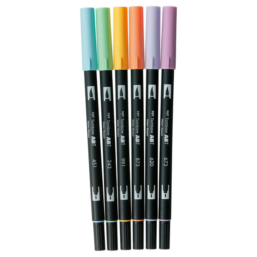 Tombow Dual Brush Pen Set 6 Vibrant Colors - Fancy AB-T6CFN Pencil Brush Pen-Kiichin - The #1 Place for Japanese Goods in Your Hand!