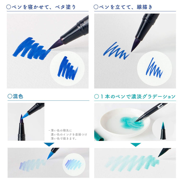 Tombow Dual Brush Pen Set 6 Vibrant Colors - Fancy AB-T6CFN Pencil Brush Pen-Kiichin - The #1 Place for Japanese Goods in Your Hand!