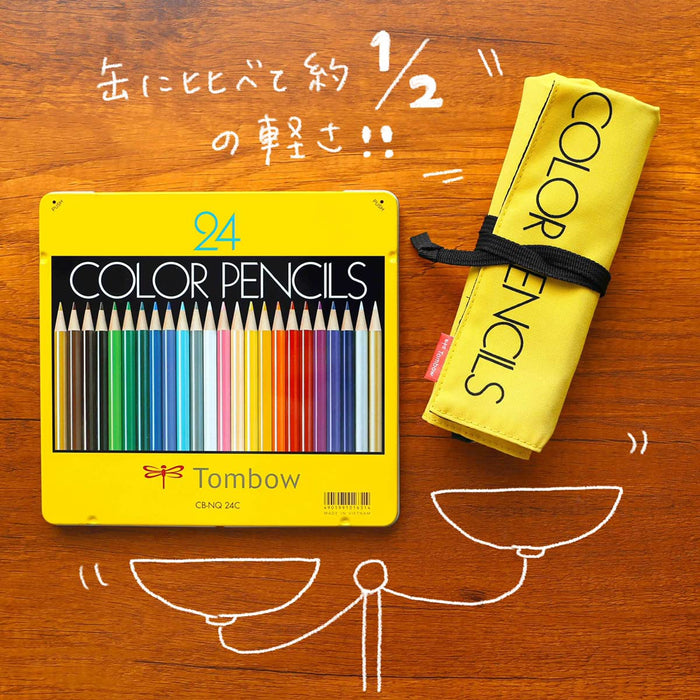 Tombow Colored Pencil Set with Mini Sharpener 24 Colors in Roll Case-Kiichin - The #1 Place for Japanese Goods in Your Hand!
