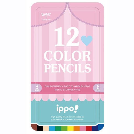 Tombow Ippo Slide Can Colored Pencils 12 Vibrant Colors Ideal for Print Girl-Kiichin - The #1 Place for Japanese Goods in Your Hand!