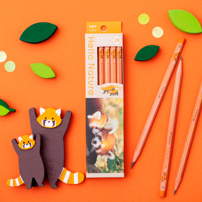 Tombow 4B Drawing Pencil - Red Panda Hello Nature Edition Kb-Khnlp2-4B-Kiichin - The #1 Place for Japanese Goods in Your Hand!
