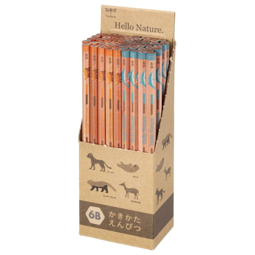 Tombow 935S Pencil Set 6B Drawing Pencils Hello Nature Animal Pattern 60 Pieces-Kiichin - The #1 Place for Japanese Goods in Your Hand!