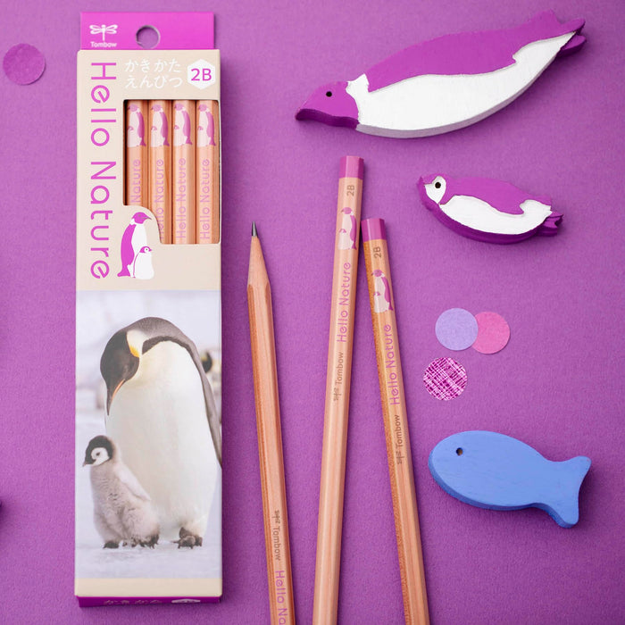 Tombow Emperor Penguin Drawing Pencil B Hello Nature Series Kb-Khnep2-B-Kiichin - The #1 Place for Japanese Goods in Your Hand!