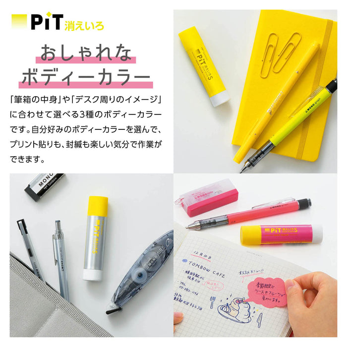 Tombow Pencil Glue Stick Set of 10 Hcb-011Btu Neon Yellow Silver Shaft-Kiichin - The #1 Place for Japanese Goods in Your Hand!