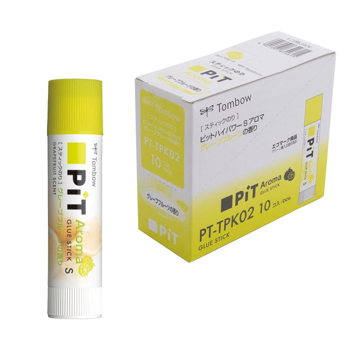Tombow High-Power Pencil Glue Stick with Grapefruit Aroma - 10 Pieces Set-Kiichin - The #1 Place for Japanese Goods in Your Hand!