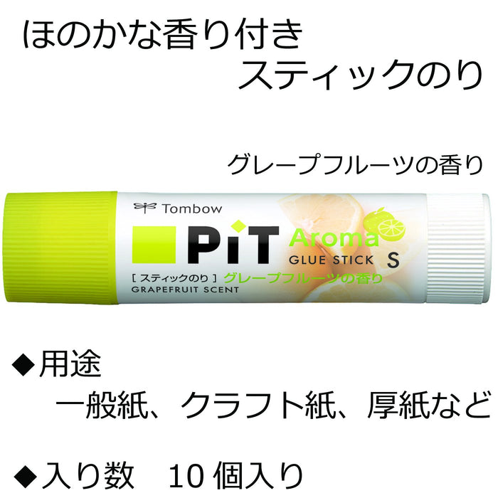 Tombow High-Power Pencil Glue Stick with Grapefruit Aroma - 10 Pieces Set-Kiichin - The #1 Place for Japanese Goods in Your Hand!
