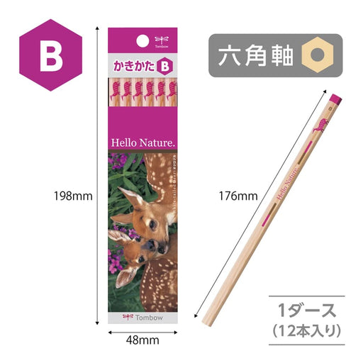 Tombow Hello Nature Drawing Pencil B White-Tailed Deer Pack of 12-Kiichin - The #1 Place for Japanese Goods in Your Hand!