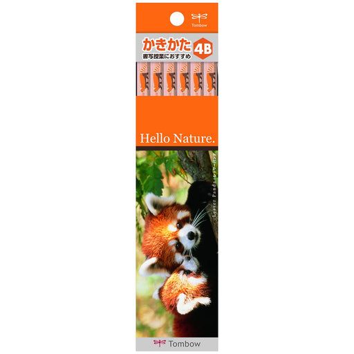 Tombow Red Panda Hello Nature 4B Pencils Pack of 12-Kiichin - The #1 Place for Japanese Goods in Your Hand!