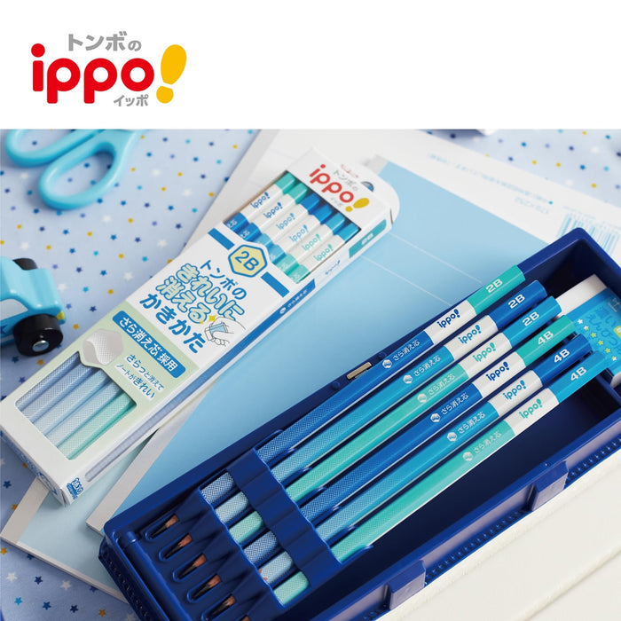 Tombow Ippo! 4B Erasable Pencil Blue Pack of 12-Kiichin - The #1 Place for Japanese Goods in Your Hand!