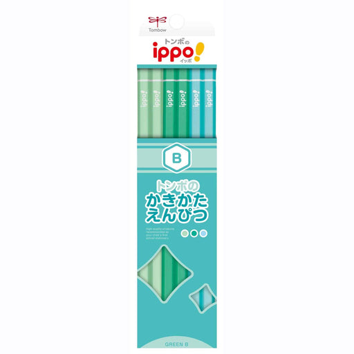 Tombow Ippo Kakikata Plain Green Pencil B - High-Quality Durable Writing Tool-Kiichin - The #1 Place for Japanese Goods in Your Hand!