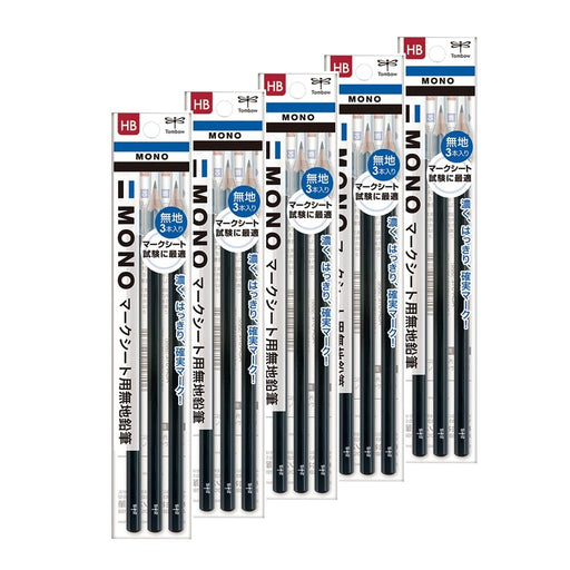 Tombow Mono HB Mark Sheet Pencil Plain Kn 3 Pieces Pack of 5 - ACA-312-5P-Kiichin - The #1 Place for Japanese Goods in Your Hand!