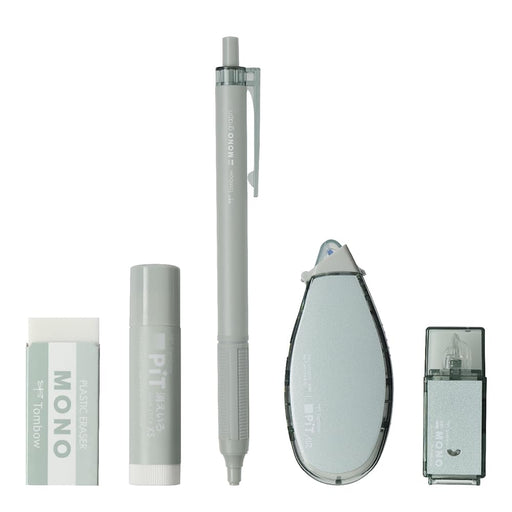 Tombow Mono Pit 5-Piece Pencil Set in Ash Color Sage Model Pcc-531Baz-Kiichin - The #1 Place for Japanese Goods in Your Hand!