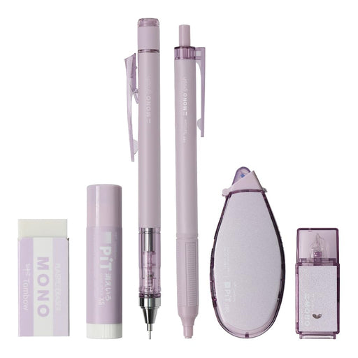 Tombow Mono Pit 6-Piece Mechanical Pencil Set Ash Mauve Color 0.3mm Pcc-643Daz-Kiichin - The #1 Place for Japanese Goods in Your Hand!