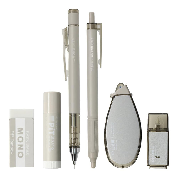 Tombow Mono Pit 0.3mm Mechanical Pencil Set 6pc Ash Taupe - PCC-643AAZ-Kiichin - The #1 Place for Japanese Goods in Your Hand!
