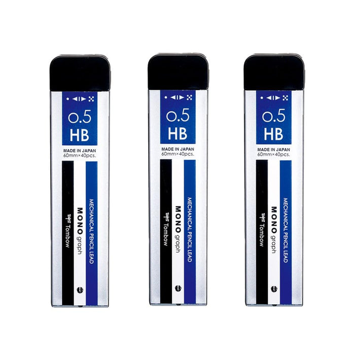 Tombow Mono Sharp HB 0.5mm Lead Pencil 3 Pack - ECG-322 Monograph-Kiichin - The #1 Place for Japanese Goods in Your Hand!