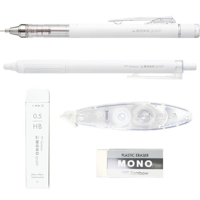 Tombow Mono Grayscale Stationery Set Mechanical Pencil Pen Lead Eraser Correction Tape-Kiichin - The #1 Place for Japanese Goods in Your Hand!
