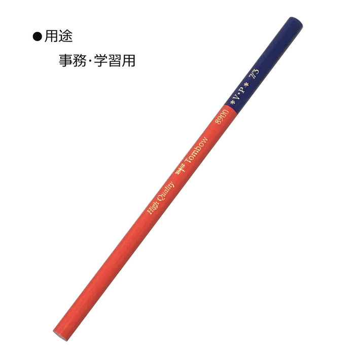 Tombow 8900Vp Vermilion Red and Blue Round Shaft Pencil 7:3 Ratio Pack of 12-Kiichin - The #1 Place for Japanese Goods in Your Hand!