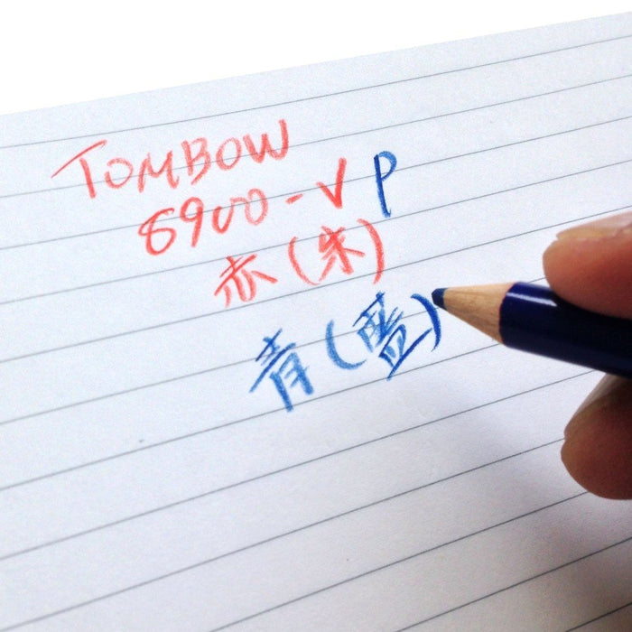 Tombow 8900Vp Vermilion Red and Blue Round Shaft Pencil 7:3 Ratio Pack of 12-Kiichin - The #1 Place for Japanese Goods in Your Hand!
