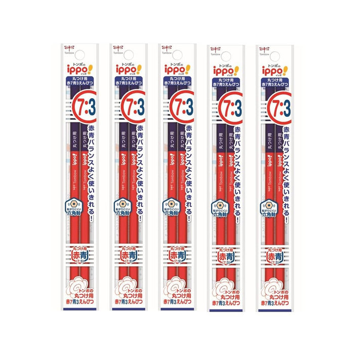 Tombow Ippo! 10 Piece Pack - 7 Red and 3 Blue Round Marking Pencils BCA-263-5P-Kiichin - The #1 Place for Japanese Goods in Your Hand!