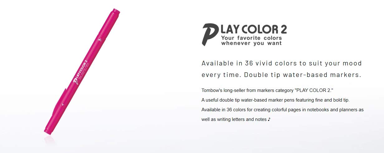 Tombow Play Color 2 Signature Pen Water-Based 6 Colors Pack - Gcb-611-Kiichin - The #1 Place for Japanese Goods in Your Hand!