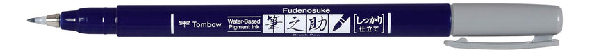 Tombow Fudenosuke Water-Based Signature Pen in Tailored Gray 1 Piece-Kiichin - The #1 Place for Japanese Goods in Your Hand!