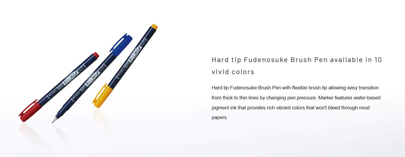 Tombow Fudenosuke Water-Based Signature Pen in Tailored Gray 1 Piece-Kiichin - The #1 Place for Japanese Goods in Your Hand!