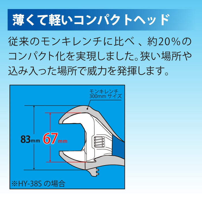 Top Kogyo Short Eco Wide 8-38mm Lightweight Monkey Wrench Made in Japan-Kiichin - The #1 Place for Japanese Goods in Your Hand!