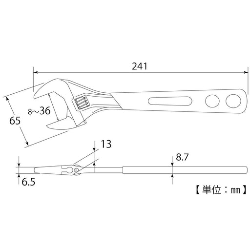 Top Kogyo Wide Monkey Wrench Eco Vinyl Grip 8-36mm Made in Japan-Kiichin - The #1 Place for Japanese Goods in Your Hand!