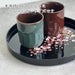 Yamaya Lacquerware Shop 24cm Round Black Sakura Tray - Ideal Gift Item-Kiichin - The #1 Place for Japanese Goods in Your Hand!