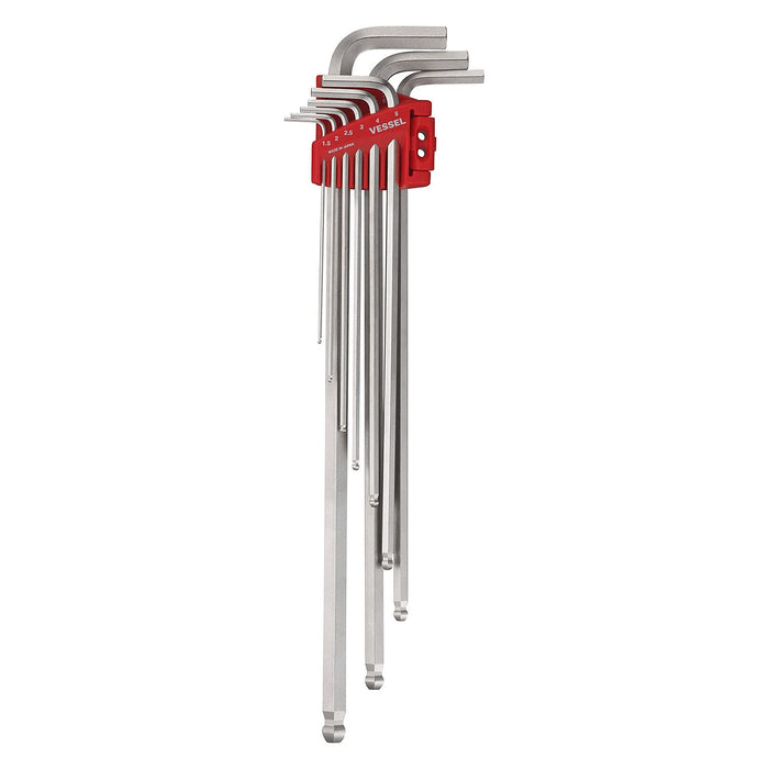 Vessel Hexagonal L Type Wrench Set Extra Long 9pc - Ball Point 8309Bp-Xl-Kiichin - The #1 Place for Japanese Goods in Your Hand!