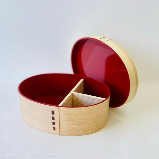 Yamaya Lacquerware Shop 700Ml Kishu Red Bento Box - White Wood Made in Japan-Kiichin - The #1 Place for Japanese Goods in Your Hand!