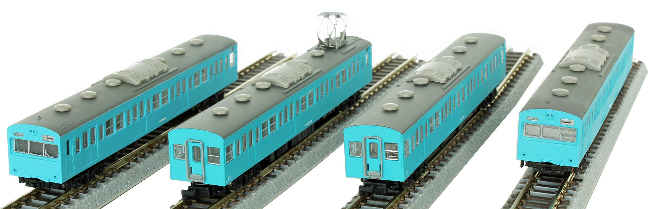 Rokuhan Z Gauge Jnr 103 Series Sky Blue 4Car Train Set Basic Low Ca