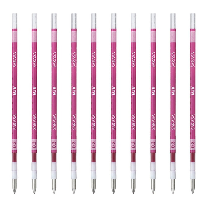 Zebra Prefeel Sarasa 10-Piece Magenta Ballpoint Pen Refill Njk-0.3 Lead-Kiichin - The #1 Place for Japanese Goods in Your Hand!
