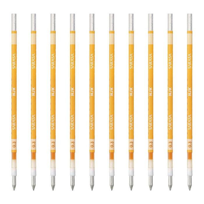 Zebra Prefeel Sarasa Ballpoint Pen Refills - 0.3 Lead Yellow - 10 Pieces Pack-Kiichin - The #1 Place for Japanese Goods in Your Hand!