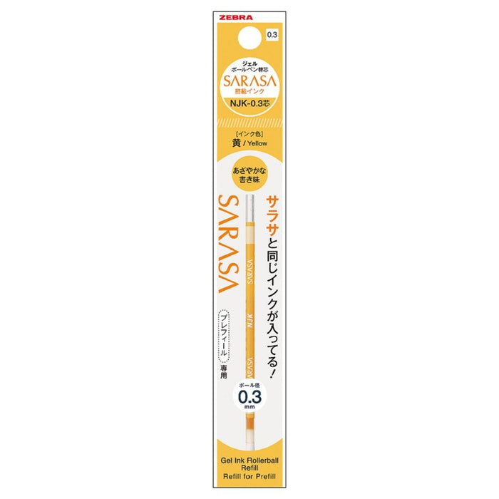 Zebra Prefeel Sarasa Ballpoint Pen Refills - 0.3 Lead Yellow - 10 Pieces Pack-Kiichin - The #1 Place for Japanese Goods in Your Hand!