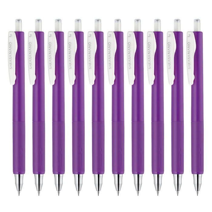 Zebra Sarasanano Gel Ballpoint Pens 0.3mm Purple Pack of 10-Kiichin - The #1 Place for Japanese Goods in Your Hand!