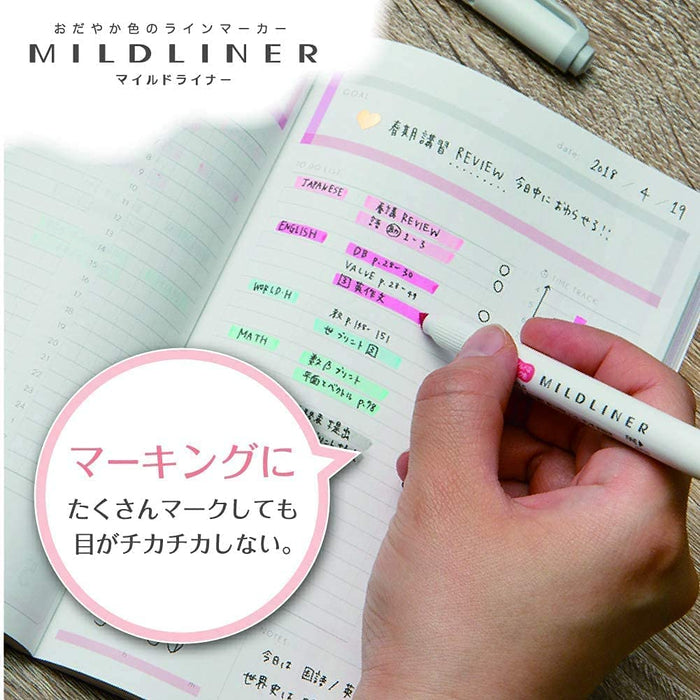 Zebra Mild Liner Highlighters Cream Set of 10 B-WKT7-MCR-Kiichin - The #1 Place for Japanese Goods in Your Hand!