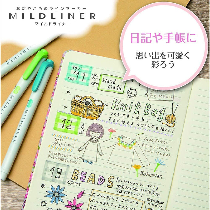 Zebra Mild Liner Highlighters Cream Set of 10 B-WKT7-MCR-Kiichin - The #1 Place for Japanese Goods in Your Hand!