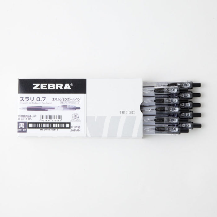 Zebra Oil-Based Black Ballpoint Pen 0.7 Point 10 Piece Pack - B-Bn11-Bk-Kiichin - The #1 Place for Japanese Goods in Your Hand!