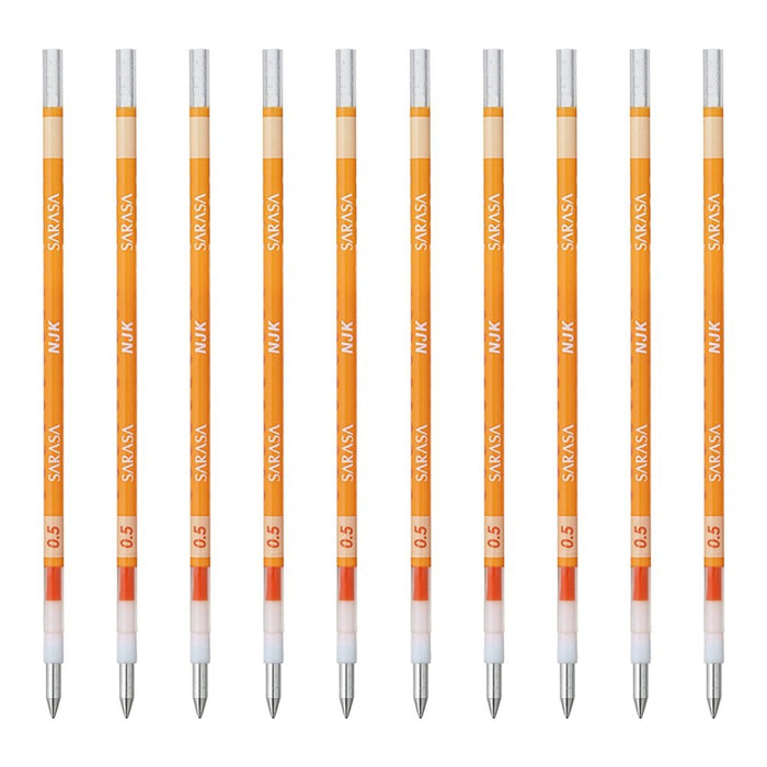 Zebra Prefeel Sarasa Ballpoint Pen Refill 10-Pack 0.5 Lead Orange - BRNJK5OR-Kiichin - The #1 Place for Japanese Goods in Your Hand!