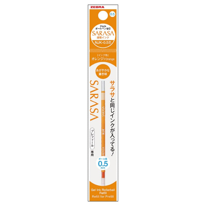 Zebra Prefeel Sarasa Ballpoint Pen Refill 10-Pack 0.5 Lead Orange - BRNJK5OR-Kiichin - The #1 Place for Japanese Goods in Your Hand!