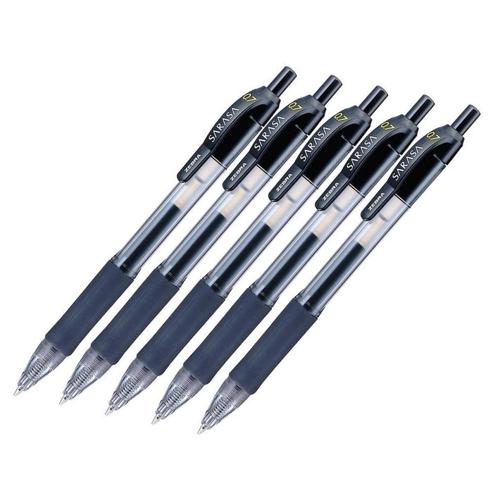 Zebra Sarasa 0.7 Gel Ballpoint Pen in Black Pack of 5-Kiichin - The #1 Place for Japanese Goods in Your Hand!