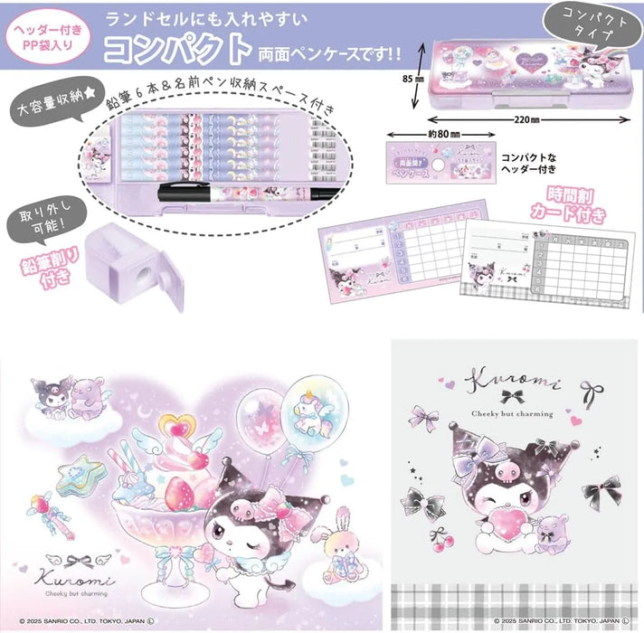 Crux Sanrio Chromi Double-Sided Compact Pen Case with Heart Design