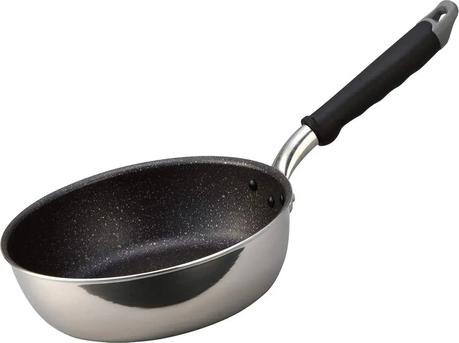Hokuriku Aluminum Lightweight Durable Japanese Frying Pan IH Compatible - Silver 8.7 in Deep Pan
 - 4977449042044