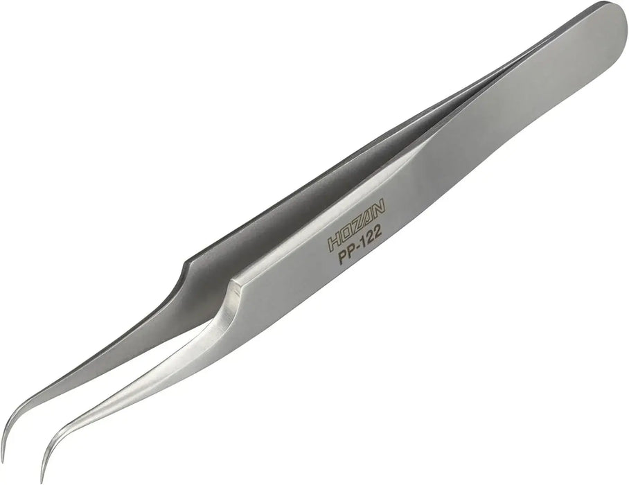 Hozan Titanium Tweezers - Bent Tip Pre-Curved - 4962772131220